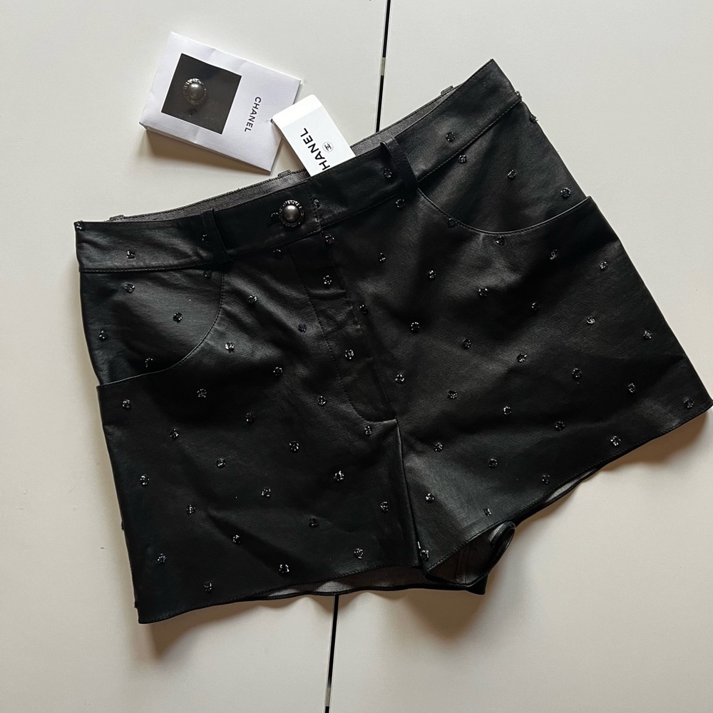 Chanel lambskin shorts, size 38- NWT!